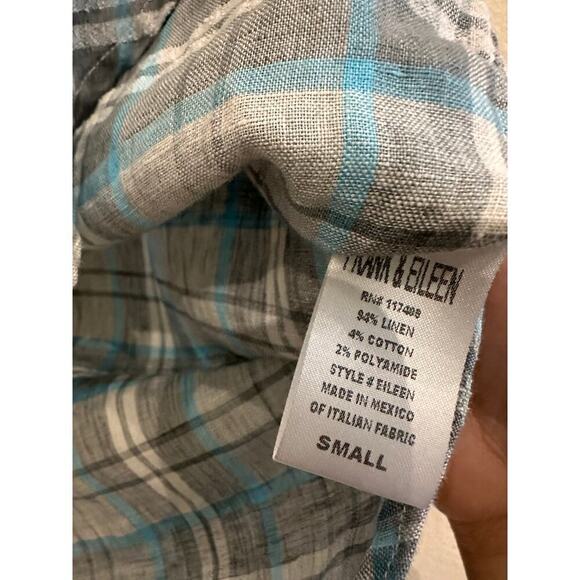 frank and eileen barry shirt - gtpl/plaid linen size small - Picture 4 of 5